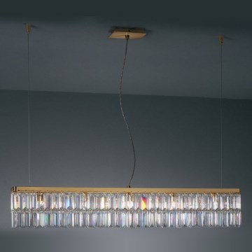 Kolarz 314.87.3 - Kristallen hanglamp aan een koord PRISMA 7xG9/25W/230V 24K goud