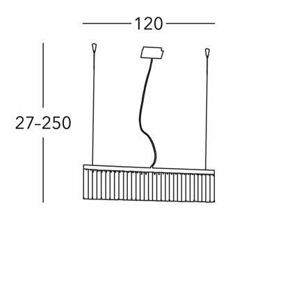 Kolarz 314.87.3 - Kristallen hanglamp aan kabel PRISMA 7xG9/25W/230V 24K goud