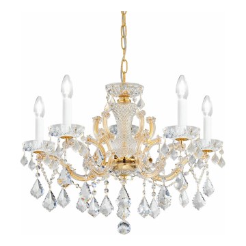 Kolarz 3149.85.3.KoT - Kristallen hanglamp aan een ketting MARIA LOUISE 5xE14/40W/230V 24K goud