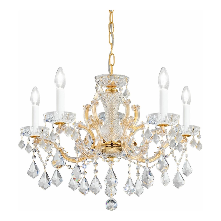 Kolarz 3149.85.3.KoT - Kristallen hanglamp aan een ketting MARIA LOUISE 5xE14/40W/230V 24K goud