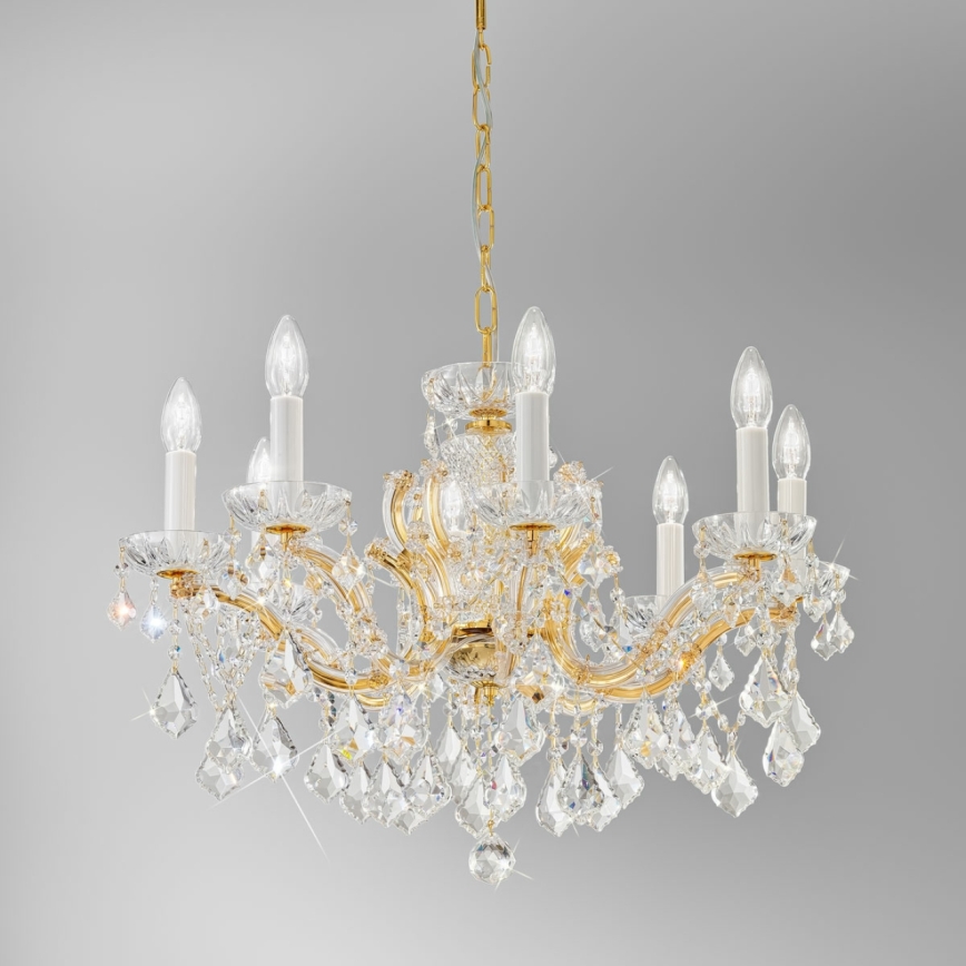 Kolarz 3149.88.3.KoT - Kristallen hanglamp aan een ketting MARIA LOUISE 8xE14/40W/230V 24K goud
