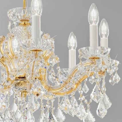 Kolarz 3149.88.3.KoT - Kristallen hanglamp aan een ketting MARIA LOUISE 8xE14/40W/230V 24K goud
