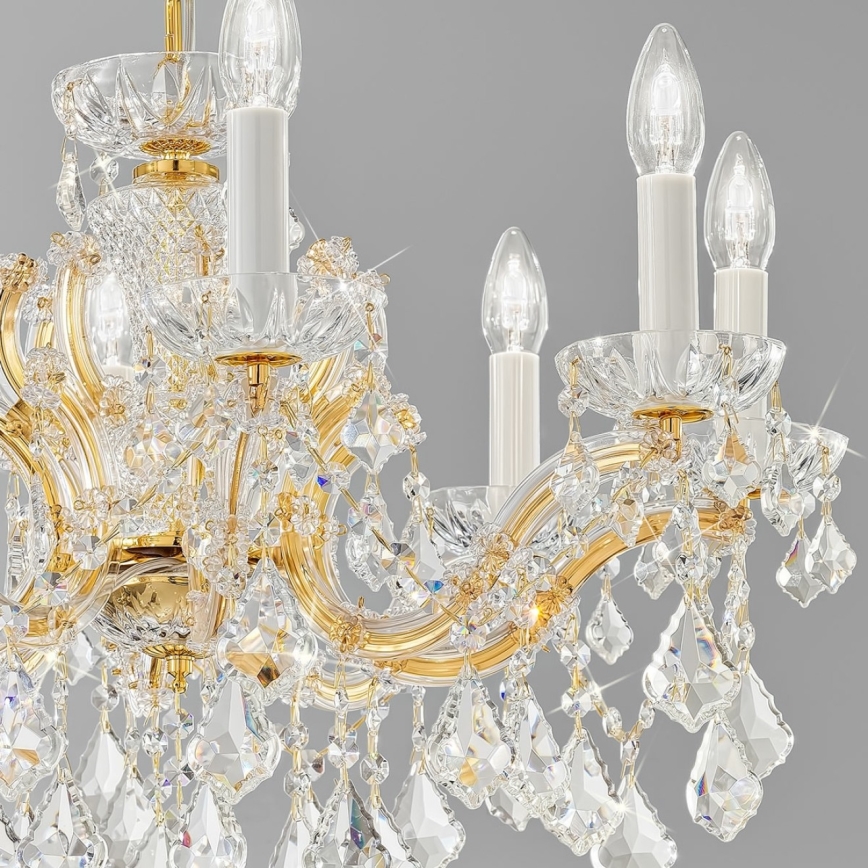 Kolarz 3149.88.3.KoT - Kristallen hanglamp aan een ketting MARIA LOUISE 8xE14/40W/230V 24K goud