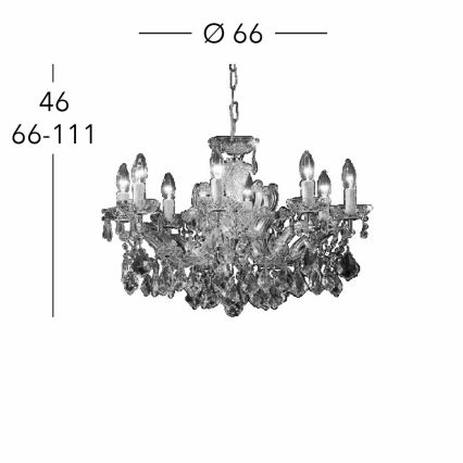 Kolarz 3149.88.3.KoT - Kristallen hanglamp aan een ketting MARIA LOUISE 8xE14/40W/230V 24K goud