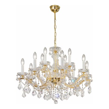 Kolarz 3149.88+4.3.KoT - Kristallen hanglamp aan een ketting MARIA LOUISE 12xE14/40W/230V 24K goud
