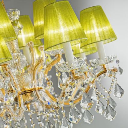 Kolarz 3149.88+4.3.KoT - Kristallen hanglamp aan een ketting MARIA LOUISE 12xE14/40W/230V 24K goud