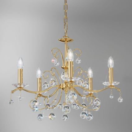 Kolarz 3234.85.3.KoT - Kristallen hanglamp aan een ketting CARMEN 5xE14/60W/230V 24K goud