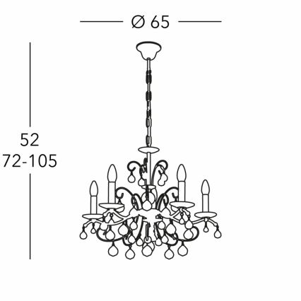 Kolarz 3234.85.3.KoT - Kristallen hanglamp aan een ketting CARMEN 5xE14/60W/230V 24K goud