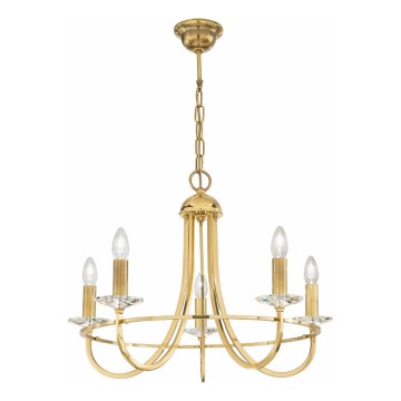 Kolarz 330.85.8C - Kristallen hanglamp aan een ketting IMPERIAL 5xE14/60W/230V goud