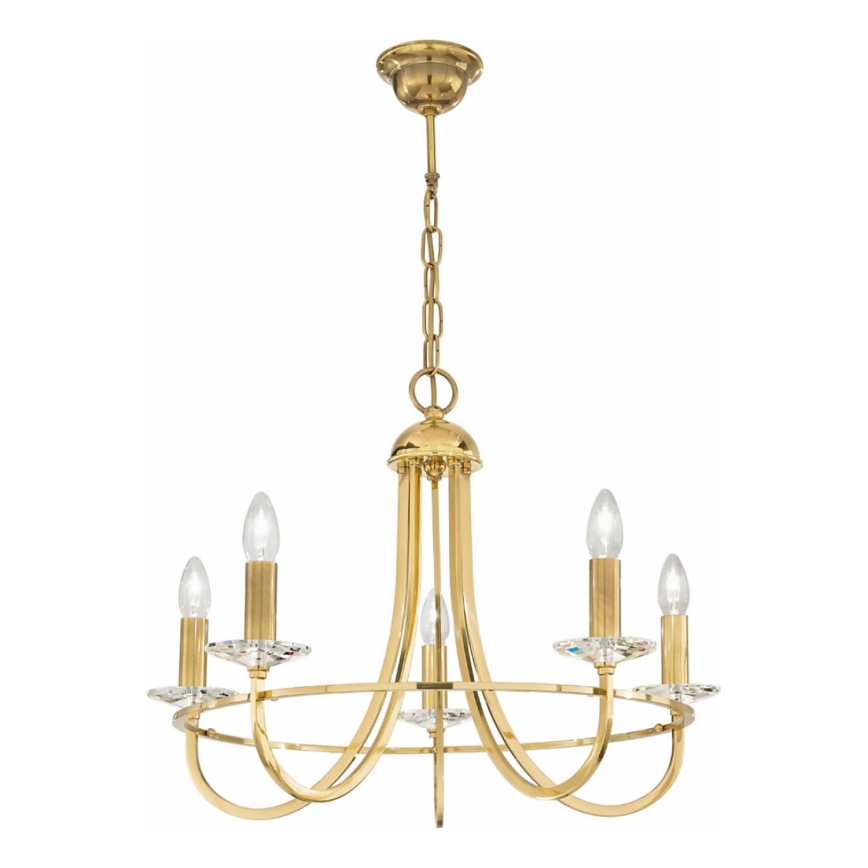 Kolarz 330.85.8C - Suspension chaîne en cristal IMPERIAL 5xE14/60W/230V doré