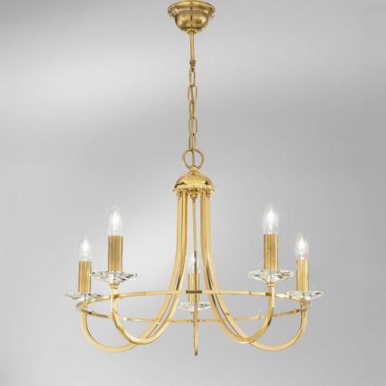 Kolarz 330.85.8C - Suspension chaîne en cristal IMPERIAL 5xE14/60W/230V doré