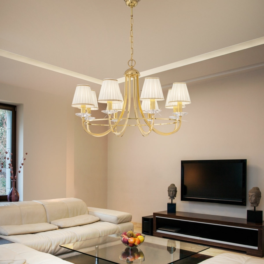 Kolarz 330.88.8C - Kristallen hanglamp aan een ketting IMPERIAL 8xE14/60W/230V goud