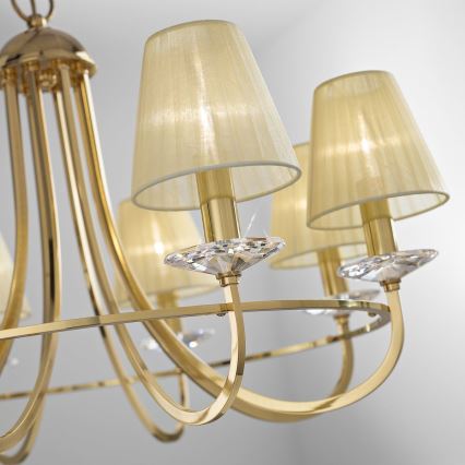 Kolarz 330.88.8C - Kristallen hanglamp aan een ketting IMPERIAL 8xE14/60W/230V goud