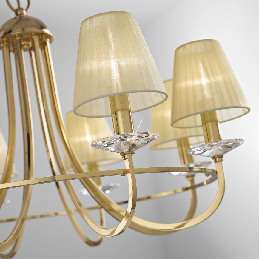 Kolarz 330.88.8C - Kristallen hanglamp aan een ketting IMPERIAL 8xE14/60W/230V goud