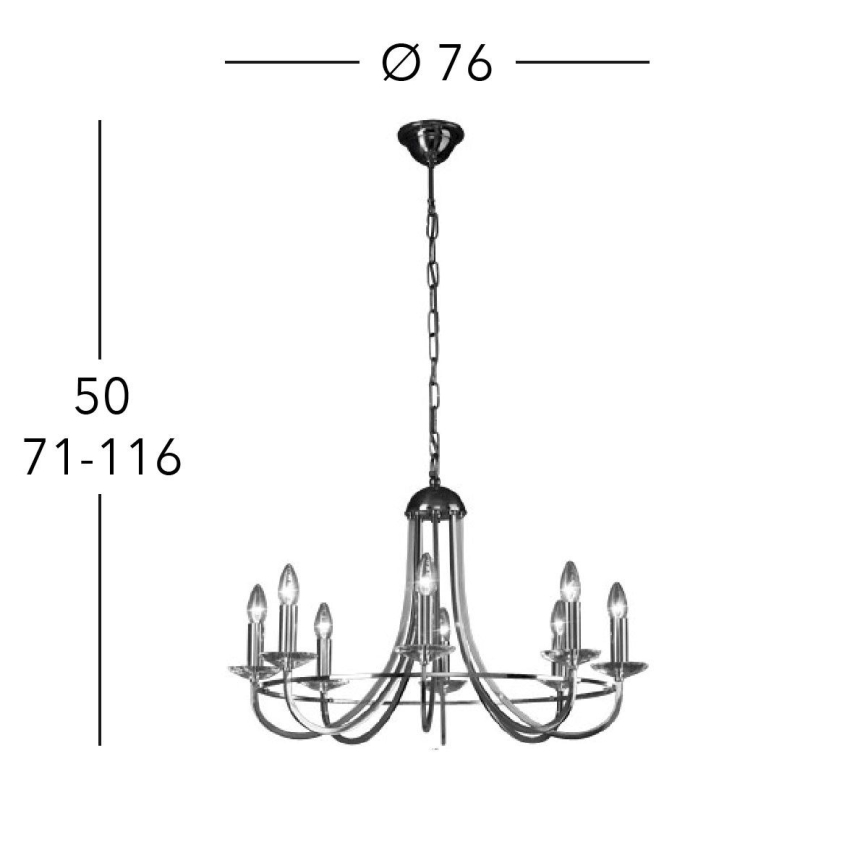 Kolarz 330.88.8C - Kristallen hanglamp aan een ketting IMPERIAL 8xE14/60W/230V goud