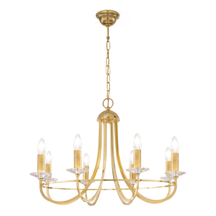 Kolarz 330.88.8C - Suspension chaîne en cristal IMPERIAL 8xE14/60W/230V doré