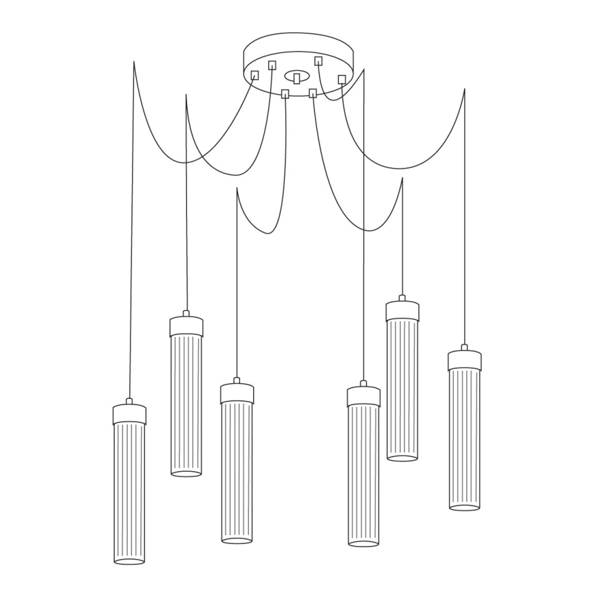Kolarz 6009.30650 - Hanglamp aan een koord RAGGIO 6xE14/25W/230V spin zilver