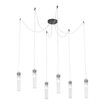 Kolarz 6009.30660 - Hanglamp aan een koord RAGGIO 6xE14/25W/230V spin mat chroom