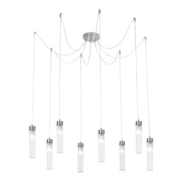 Kolarz 6009.30850 - Hanglamp aan een koord RAGGIO 8xE14/25W/230V spin zilver