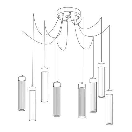 Kolarz 6009.30850 - Hanglamp aan een koord RAGGIO 8xE14/25W/230V spin zilver