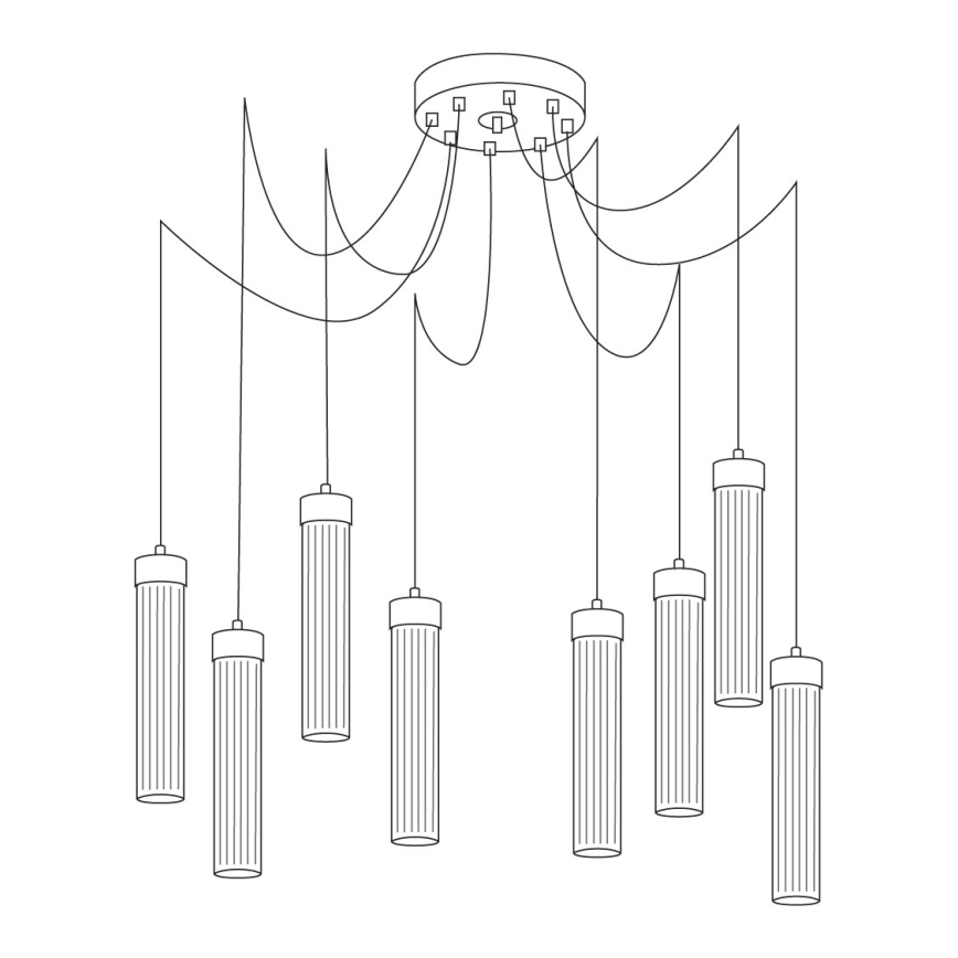 Kolarz 6009.30850 - Hanglamp aan een koord RAGGIO 8xE14/25W/230V spin zilver