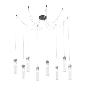 Kolarz 6009.30860 - Hanglamp aan een koord RAGGIO 8xE14/25W/230V spin mat chroom