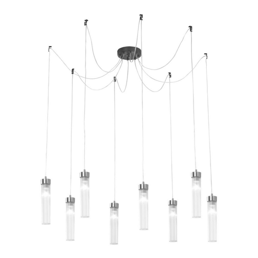 Kolarz 6009.30860 - Hanglamp aan een koord RAGGIO 8xE14/25W/230V spin mat chroom