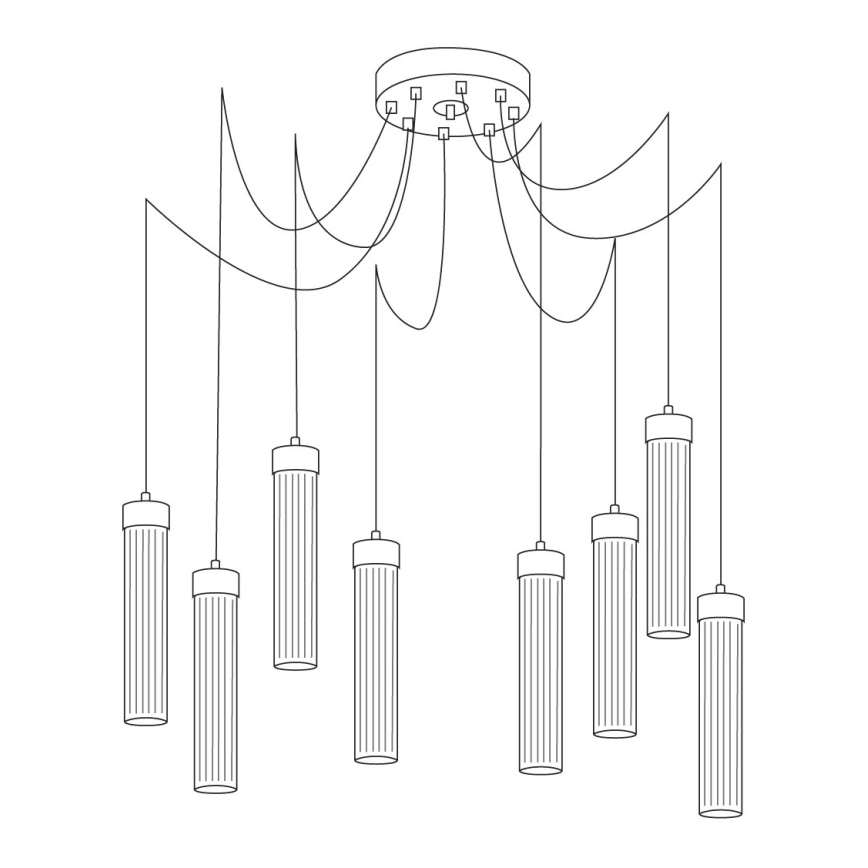 Kolarz 6009.30860 - Hanglamp aan een koord RAGGIO 8xE14/25W/230V spin mat chroom