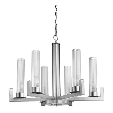 Kolarz 6009.80650 - Hanglamp aan een ketting RAGGIO 6xE14/25W/230V zilver