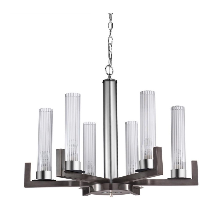 Kolarz 6009.80660 - Hanglamp aan een ketting RAGGIO 6xE14/25W/230V mat chroom