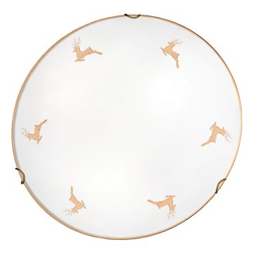 Kolarz 731.12.4.150 - Applique murale NONNA 2xE27/60W/230V Ø 40 cm, motif cerf, finition or rose