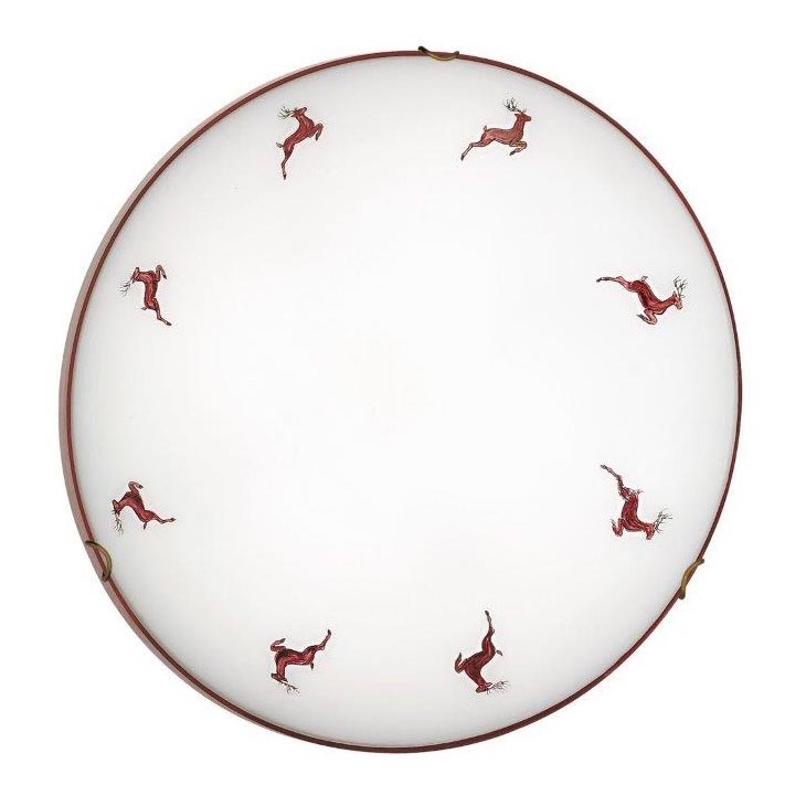 Kolarz 731.13.4.103-Plafonnier NONNA 3xE27/60W/230V pr.50cm cerf rouge