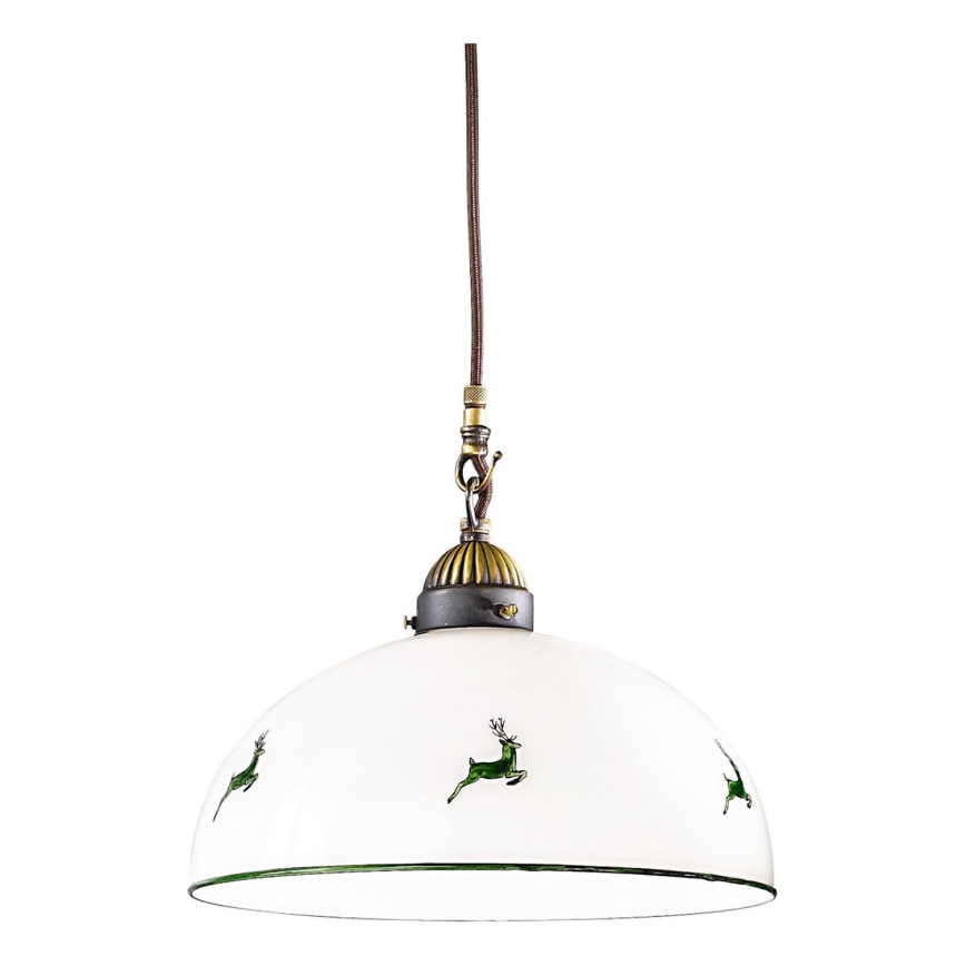 Kolarz 731.30.101 - Hanglamp aan een koord NONNA 1xE27/75W/230V diameter 30 cm hert groen