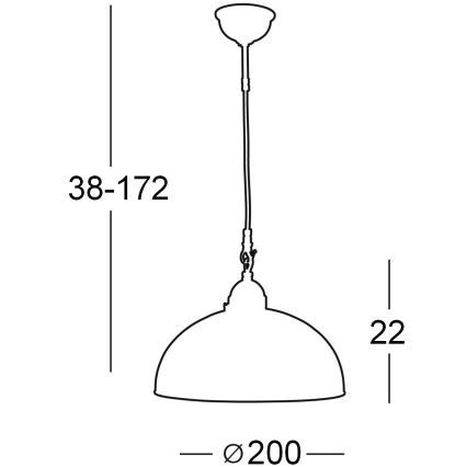 Kolarz 731.30.17 - Hanglamp aan koord NONNA 1xE27/75W/230V