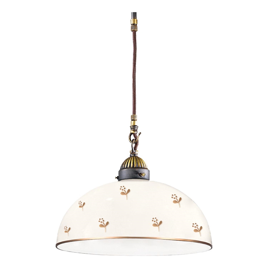 Kolarz 731.30.171 - Suspension sur câble NONNA 1xE27/75W/230V Ø 30 cm décor floral finition or rose