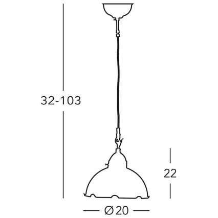 Kolarz 731.30.53 - Suspension filaire NONNA 1xE27/75W/230V