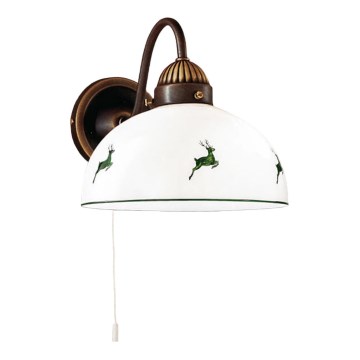 Kolarz 731.61.100 - Wandlamp NONNA 1xE27/75W/230V bruin/hert groen