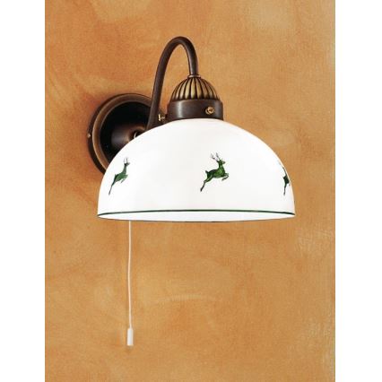 Kolarz 731.61.100 - Wandlamp NONNA 1xE27/75W/230V bruin/hert groen
