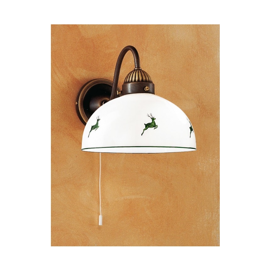 Kolarz 731.61.100 - Wandlamp NONNA 1xE27/75W/230V bruin/hert groen