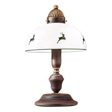 Kolarz 731.73.100 - Tafellamp NONNA 1xE27/75W/230V bruin/hert groen