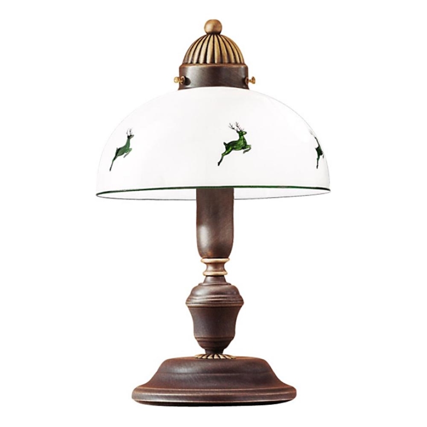 Kolarz 731.73.100 - Tafellamp NONNA 1xE27/75W/230V bruin/hert groen