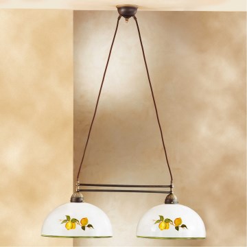 Kolarz 731.82.129 - Suspension filaire NONNA 2xE27/75W/230V citrons