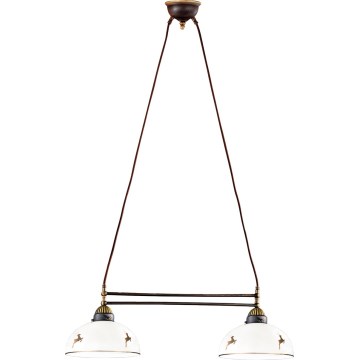 Kolarz 731.82.150 - Suspension sur câble NONNA 2xE27/75W/230V, éléments en forme de bois de cerf, finition or rose