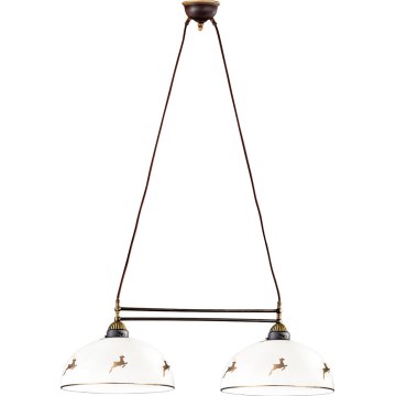 Kolarz 731.82.151 - Lustre sur câble NONNA 2xE27/75W/230V, motif cerf, finition or rose