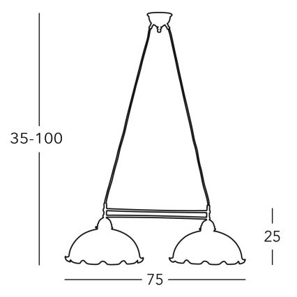 Kolarz 731.82.25 - Suspension filaire NONNA 2xE27/75W/230V bleue