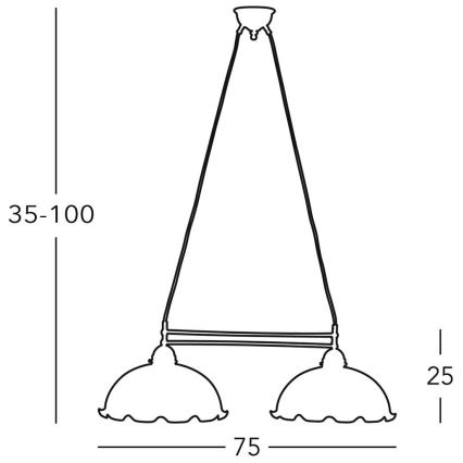 Kolarz 731.82.54 - Suspension filaire NONNA 2xE27/75W/230V