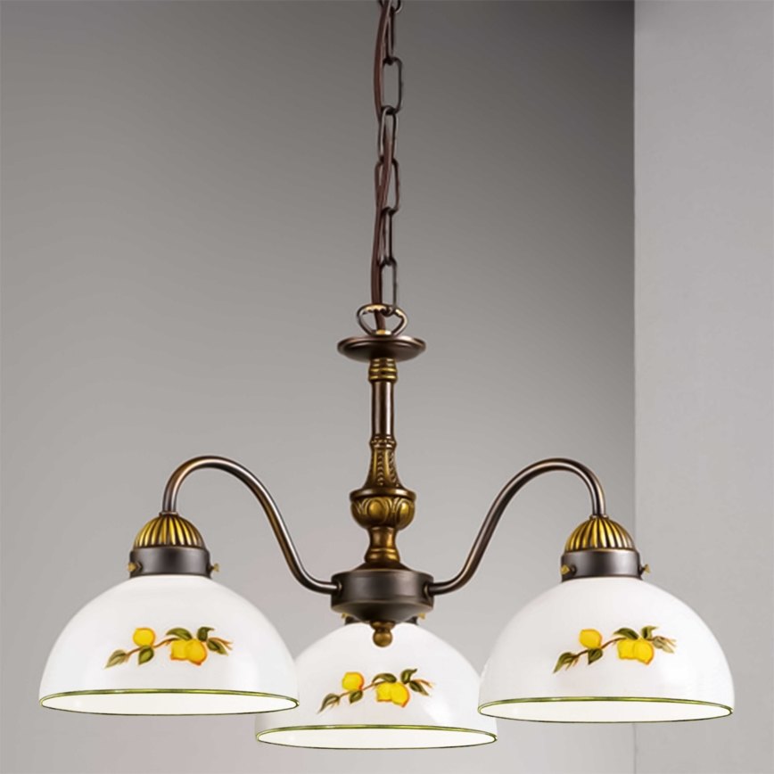 Kolarz 731.83.126 - Hanglamp aan een ketting NONNA 3xE27/75W/230V citroenen