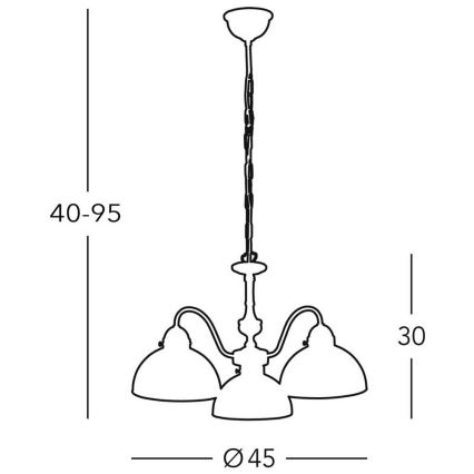 Kolarz 731.83.21 - Suspension filaire NONNA 3xE27/75W/230V