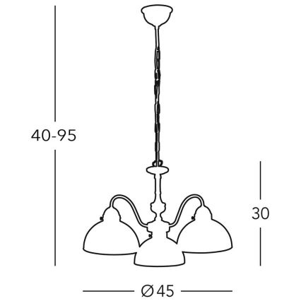 Kolarz 731.83.53 - Plafondlamp NONNA 3x E27/75W/230V