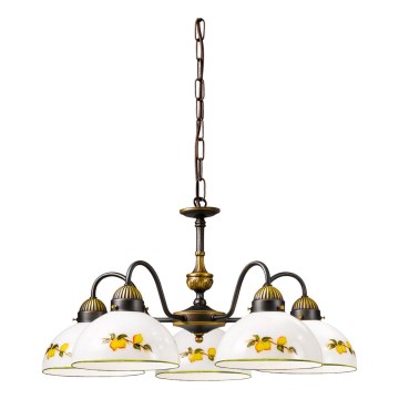Kolarz 731.85.126 - Hanglamp aan een ketting NONNA 5xE27/75W/230V citroenen